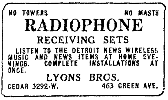 Advertisement for Lyons Brothers