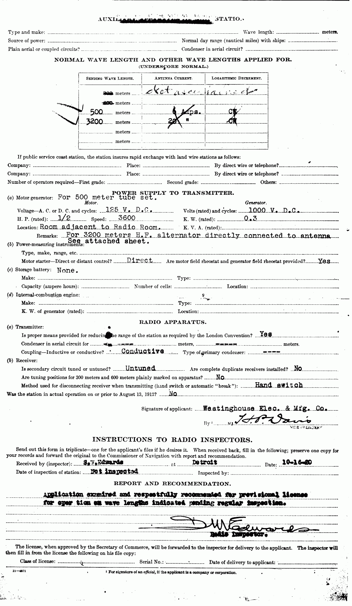 Form 761 for KDKA first licence - 2nd page