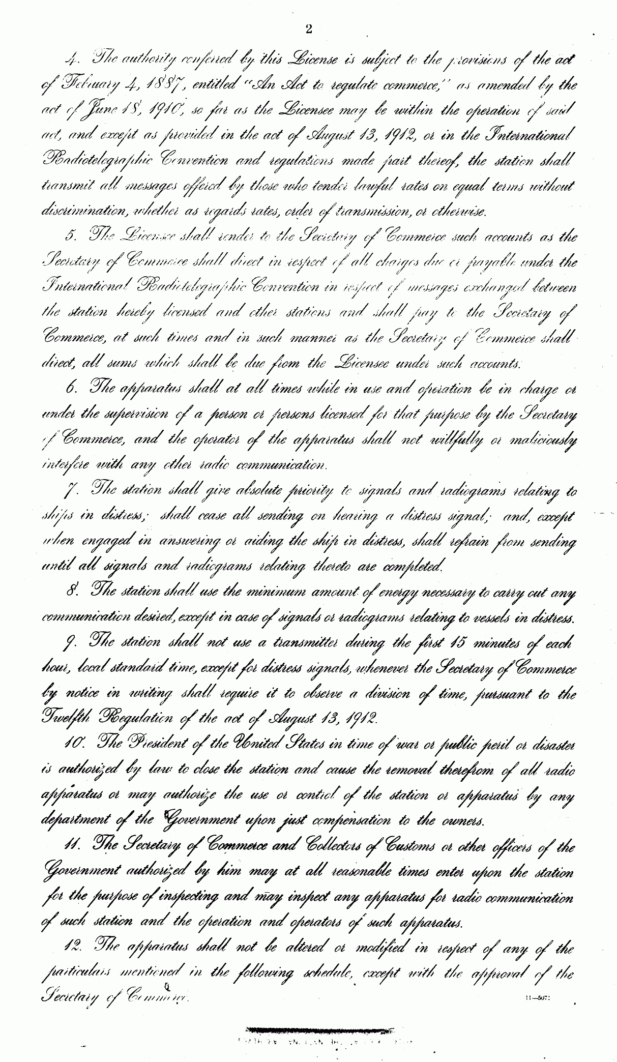 KDKA second licence (November 7, 1921) - 2nd page